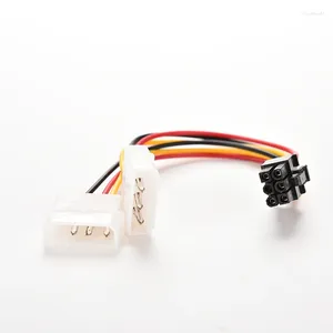 Bilgisayar Kabloları 2 IDE Çift 4pin Molex Erkek To 6 Pin Dişi PCI-E Y Güç Kablosu Adaptör Bağdaştırıcı Video Kartları için
