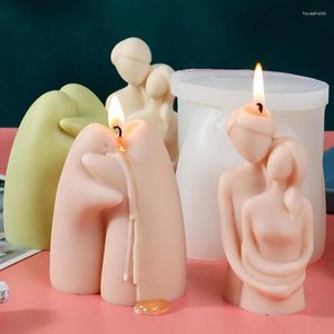 Craft Tools 3D Hugging Couple Silicone Candle Mold DIY Abstract Portrait Sculpture Plaster Epoxy Making Supplies Home Decoration Crafts