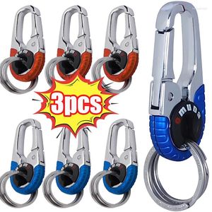 Chaveiros 3pcs carro masculino chaveiro de aço inoxidável porta-chaves chaveiro acampamento escalada anel de metal acessórios de automóveis