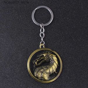 Chaveiros Lanyards Jogo Mortal Kombat Chaveiro Liga de Metal Animal Dragão Chaveiro Titular Chaveiro Presente para Homens Acessórios Chave de Carro Q240201