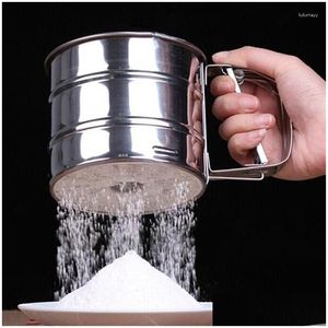 Bakning bakverk små mjöl sikt hand kopp rostfritt stål pulveriserat socker kök verktyg prylar släpp leverans hem trädgård dinin dhjen