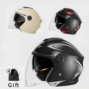 Motorcycle Helmets Open Face HelmetMotorcycle Dual Lens Autocycle ABS Dot Crash Half Helmet Off-Road Downhill Racing Safety ATV Headpiece