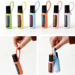 Förvaringspåsar 10st Silikon Essential Oil Protective Case för 5 ml 10 ml 15 ml CASE DOTERRA Carrying Roller Bottle Organizer