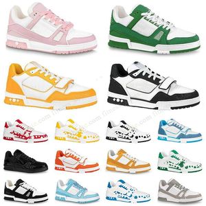 Autentisk retro sedan 1854 Trainer Designer Shoes Mens Loafers denim äkta läder med orginalpaket Black White Pink Green Sneakers