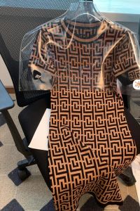 Vintage Elegant Jacquard Knitted Pencil Dress Women 2024 Summer Korean Fashion Ladies Slim Short Sleeve Round Neck Vestido Femme