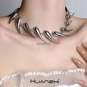 Chokers cyberpunk överdriver personlighet oregelbunden vatten droppe chili rivet metallhalsband för kvinnor unisex unik choker huanzhi ny yq240201