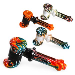 Glas Hammer Bubbler 5,2 Zoll Glas Handrohre Glas Tabakbrenner Rauchrohrrohr Pyrex Löffel Glaswasser Rohr farbenfrohe Rohre