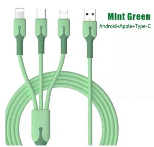 Durable Fast Charging Flexible Liquid Silicone Tape Lampt Data Cable Rubber Micro Android iphone type c Mobile Phone Charger Cables LL