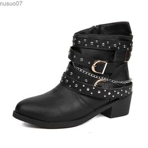 Boots Boots Woman Winter Cowboy Combat Plus Size Goth Punk Shoes Short Leather Ankle Chelsea Designer New Rock Vintage Moccasin