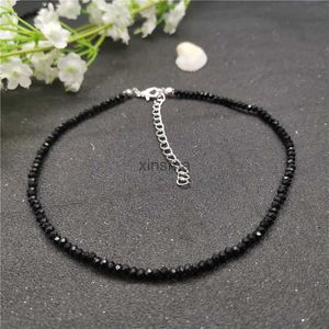 Chokers 40 cm schwarze Perlen Kristall-Choker-Halskette für Frauen Bohemian 3 mm Perlen-Halskette 2019 Mode weibliche Party-Schmuck neue Ankunft YQ240201