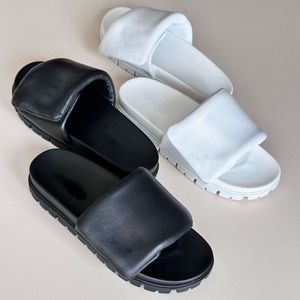 Sliders acolchoados sandálias de designer slides de couro mulheres sandálias de praia plana flip-flops conforto com caixa 519