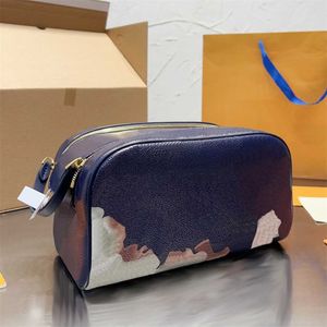 L-letter Makeup Bag Designer Cosmetic Bag Leather Toyreatry Bags Lemion Mirror Quality Flowers Bag Solid Color Leather Makeup Bag Fashion Wallet