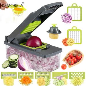 Multifunktionell 14/16 i 1 Vegetabilisk chopperlök Potatis chopper mat raser mat klass grater kök grönsak skivare dicer 240131