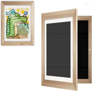 Cornici Scatola portaoggetti per pittura a olio in legno Bambini Flip Po Cornice e immagine