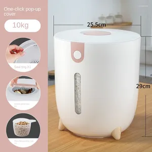 Storage Bottles Insect-proof Moisture-proof 5kg/10kg Rice Box Household Bucket Flap Sealed And Transparent Kitchen