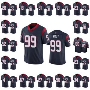 Houston''texans''Men 27 Duke Johnson 4 Deshaun Watson 99 J.J. Watt 90 Jadeveon Clowney Özel Kadınlar Gençlik Donanması Limited Jersey