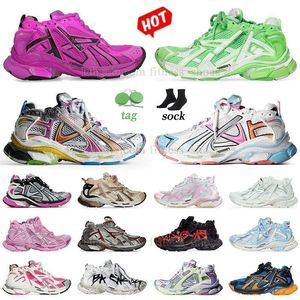 Track Runners 7,0 7,5 High Sneakers Damen Herren Schuhe Graffiti Schwarz Weiß Mehrfarbig Fuchsia Pink Fluo Grün Plate-forme Luxurys Designer Schuhe Große Größe Trainer