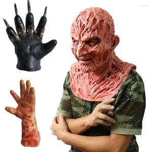 Articoli per feste Spaventoso Freddy Maschera Horror Zombie Clown Travestimento Puntelli di Halloween Carnevale in lattice Krueger Cosplay Guanti anime per il viso
