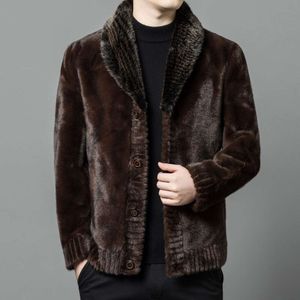Mens Designer Winter Thickened Xuelan Diao Double Sided Wearable Youth High End Trendy Fleece Big Coat Fashion 0M2Z