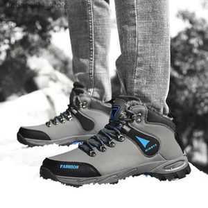 Rollschuhe Winterwanderstiefel für Herren Warme Schneeschuhe Plüsch Herren Stiefeletten Gummi Outdoor Sneakers Herren Rutschfester wasserdichter Lederschuh Q240201