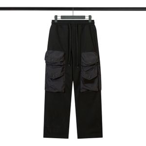 Designer-Jogginghose aus hochwertiger Baumwolle mit Kompass-Stickerei, lässige Hose mit lockerem Bein und mehreren Taschen