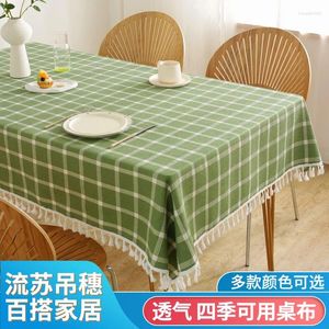 Table Cloth Fabric Tablecloth Desk Dining Coffee Plaid Rural Style Household