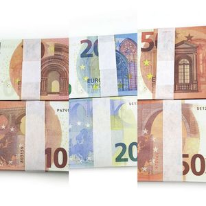 Partyzubehör Filmgeld Banknote 5 10 20 50 Dollar Euro Realistische Spielzeugbar Requisiten Kopie Währung Faux-Billets 100 Stück Packung2335Q5MM