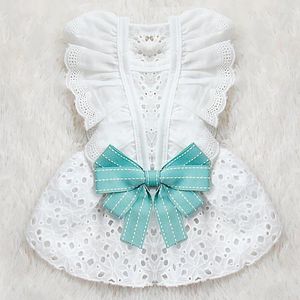 Dog Apparel Clothes Pet Dress Princess South Korea Formal Costumes Maltese Pomeranian York Fashion Bowknot White Puppy