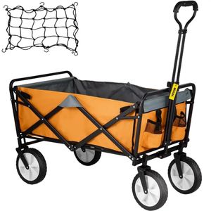 Collapsible Folding Wagon Cart 176 lbs Load Beach Oversized Wheels Portable Adjustable Handle for Garden 240125