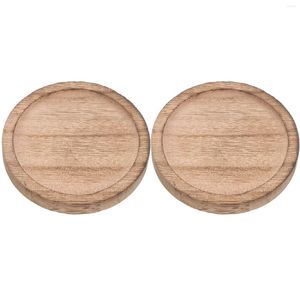 Titulares de vela 2 pcs decoração de escritório castiçal para casa bandeja conjuntos de móveis suporte decoração mesa de madeira país