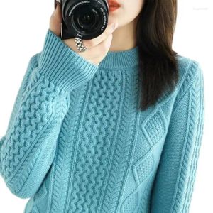 Women's Sweaters 2024 Autumn Winter Pullover Sweater Padded Stripe Loose Knitting Keep Warm Student Round Collar Bottoming Shirt