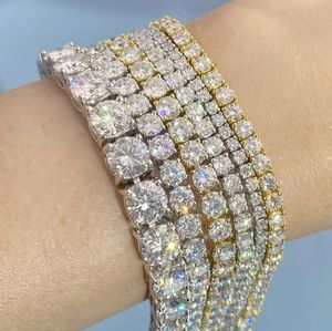 colar moissanite cadeia de moda clássica gelo fora de laboratório Diamond Mulher Mulheres 14k / 10k tênis de pulseira de ouro