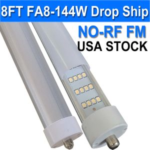 T8 T10 T12 8フィートLEDチューブ電球、144W 6500Kデイライトホワイト、シングルピンFA8 LED交換蛍光備品、バラストバイパス、ワークショップガレージUsastock