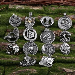 Colares Pingente Viking Rune Multi-Estilo Aço Inoxidável Celti KnotWofTree Of Life Colar Acessórios Masculinos e Femininos Presente de Festa