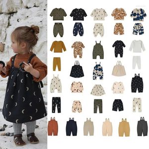 Conjuntos de roupas Macacões infantis terno 23 oz meninos moletom de lã e calças de moletom meninas saia macacão de bebê