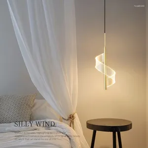 Pendant Lamps Modern Led Hanging For Bedroom Living Room Dinning Black/Gold Shade Home Appliance Lighting