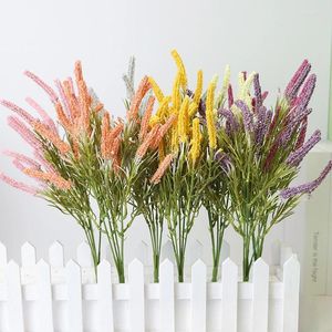 Dekorativa blommor Artificial Lavender Imitation Fake Flower Setaria viridis Landsbygd bröllopsdekoration malt bukett skumkorn Provence