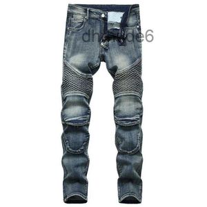 Jeans da uomo Uomo Denim Designer Moto Bike Motocicletta dritta per Autunno Primavera Punk Rock Streetwear Equitazione Pantaloni con protezione per il ginocchio TDMO