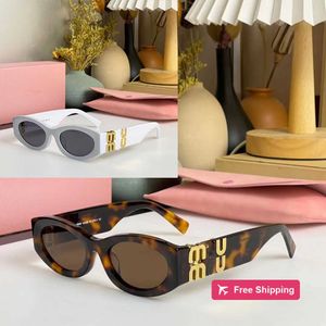 النظارات الشمسية الموضة MIU نظارات شمسية مصمم إطار بيضاوي النظارات الشمسية الفاخرة للنساء المضاد للاعتداوات UV400