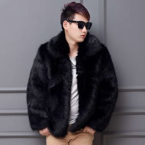 Haining Designer Mens Wear Imitation Fur Coat Autumn and Winter Thickened Mink Leisure Warm QWE4