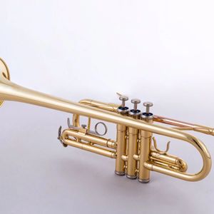 Högkvalitativ C Key Professional Trumpet Fosfor Bronze Gold-Plated Jazz Instrument Professional-klass Ton Trumpet Tre ton