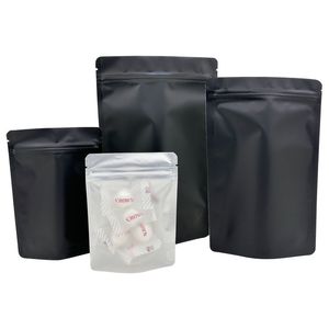 1 фунт упаковочный пакет, чистый черный, прозрачный матовый пакет, алюминиевая фольга, самозапечатывающиеся пакеты, самонесущие пакеты для хранения закусок, упаковочные пакеты