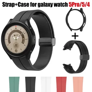 Uhrenarmbänder 20 mm Silikonarmband Hülle für Samsung Galaxy 5 Pro 45 mm Magnetband PC 40 mm 44 mm 4 40/44 mm