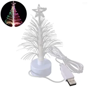 Weihnachtsdekorationen, LED-Baum-Optik-Licht-Lampe, wechselnde Faser-Brunnen-Nacht-zu-Wanne-Lichter, Jahr, Schreibtisch-Dekoration