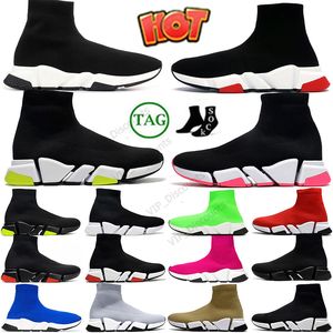 Walking 1.0 2.0 Socks Shoes Designer Paris Speed Trainer Boost Clearsole Triple Black White Grey Yellow Tennis Loafers Plate-Forme Sports Brand Runner