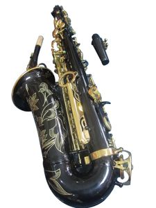Japońska marka Yas 82z Black Gold Key Professional Professional Alto Saksofon saksofon sakso-e-flat Instrumenty Saksofonowe instrument muzyczny z ustnikiem ustnika