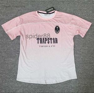 Trapstar London herr streetwear t-shirt gratis hiphop rosa kort ärm överdimensionerad tröja yt5500 rmp6