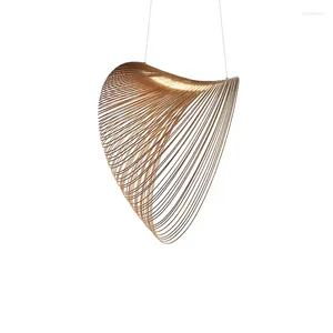 Pendant Lamps Nordic LED Lights Wooden Bird's Nest Hanging Chandeliers Dining Room Kitchen Restaurant Decor Suspension