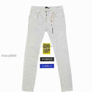 Mens Jeans Roxo Marca Low Rise Skinny Homens Jean Branco Acolchoado Destruir Bolso Vintage Stretch Algodão J231111 EBUX