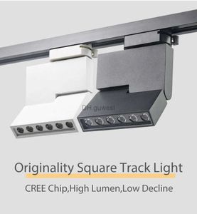 Spårljus 12W Modern LED -spårljus COB Rail Tak Spotlights Lampor 110V 220V Lysningsskor Store Lamp Utställningsbutik Justerbar Angl YQ240124